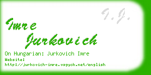 imre jurkovich business card